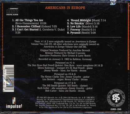 Kenny Clarke, Lou Bennett, Bud Powell, Don Byas, Etc. - Americans In Europe (CD)