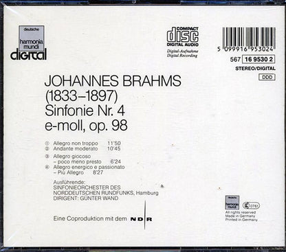 Gunter Wand, Sinfonieorchester Des Norddeutschen Rundfunks, Johannes Brahms - Sinfonie Nr. 4 E-Moll, Opus 98 (CD)