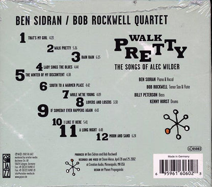 Ben Sidran, Bob Rockwell Quartet - Walk Pretty: The Songs Of Alec Wilder (CD)