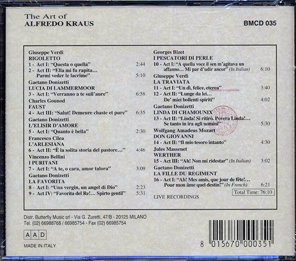 Alfredo Kraus - The Art Of Alfredo Kraus (CD)