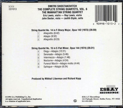 Ashostakovich, Manhattan String Quartet - The Complete String Quartets Volume 6: Nos. 14 & 15 (CD)