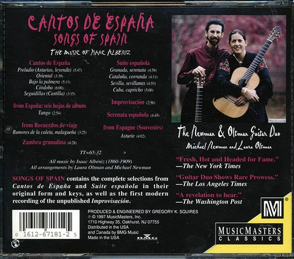 The Newman & Oltman Guitar Duo, Isaac Albeniz - Cantos De Espana: Songs Of Spain (CD)