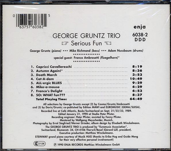 George Gruntz Trio - Serious Fun (CD)