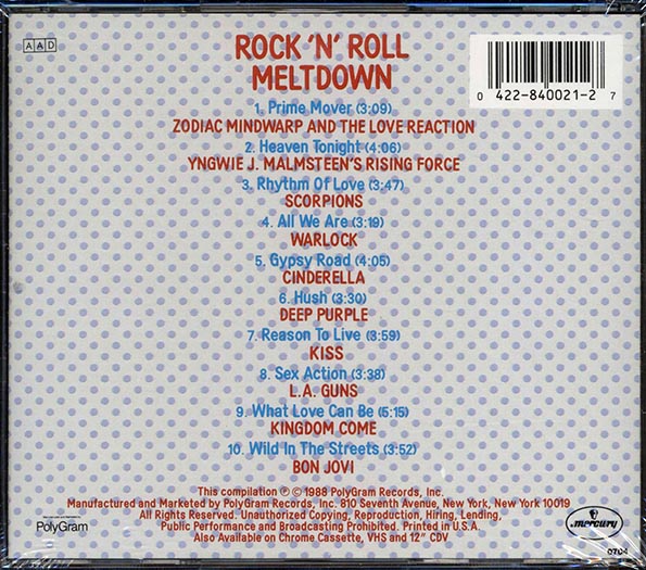 Kiss, Deep Purple, Scorpions, Warlock, Etc. - Rock N Roll Meltdown (CD)