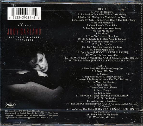 Judy Garland - Classic Judy Garland: The Capitol Years 1955-1965 (37 tracks) (CD)