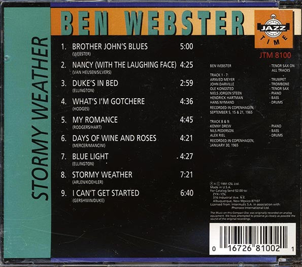 Ben Webster - Stormy Weather (CD)