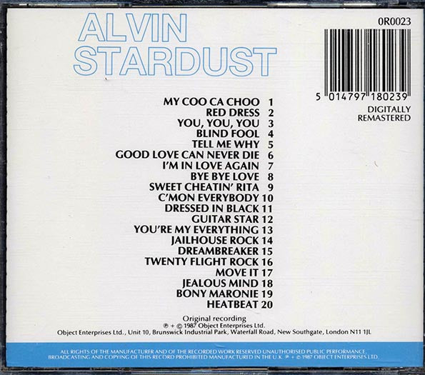Alvin Stardust - 20 Of The Best (CD)