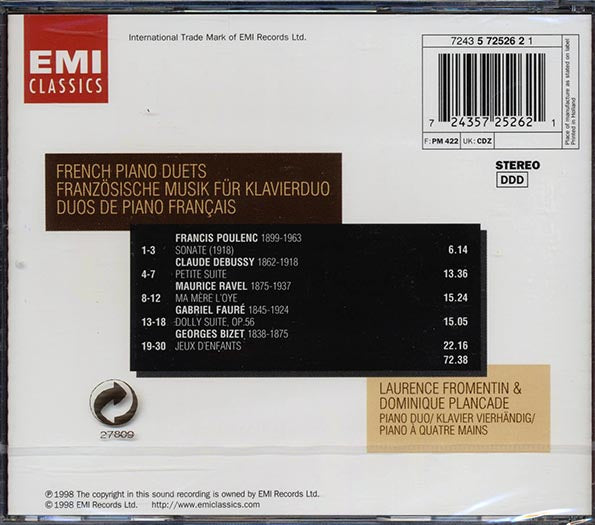 Laurence Fromentin, Dominique Plancade, Poulenc, Etc. - French Piano Duets (CD)