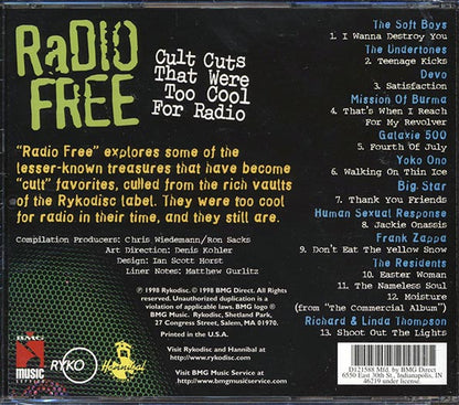 The Soft Boys, Devo, Frank Zappa, The Residents, Etc. - Radio Free: Cult Cuts That Were Too Cool For Radio (CD)