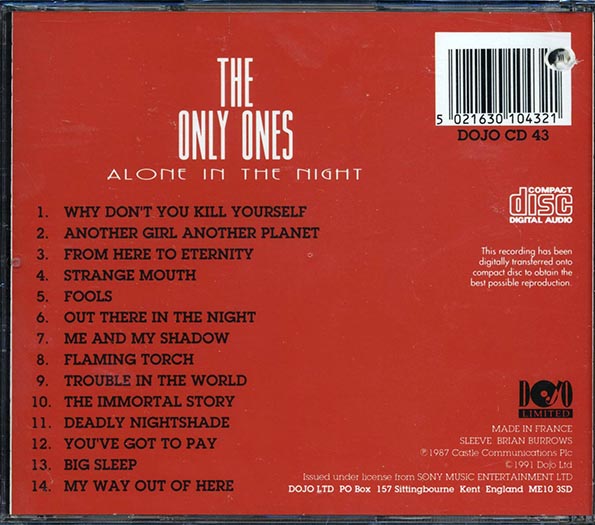 The Only Ones - Alone In The Night (CD)