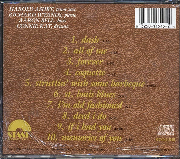 Harold Ashby - I'm Old Fashioned (CD)