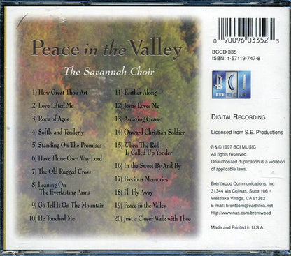 The Savannah Choir - Peace In The Valley (CD)