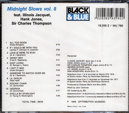 Illinois Jaquet, Hank Jones, Sir Charles Thompson, JC Heard, George Duvivier - Midnight Slows Volume 8 (CD)