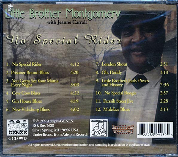 Little Brother Montgomery, Jeanne Carroll - No Special Rider (CD)