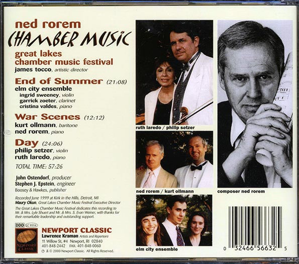 Ned Rorem - Chamber Music (CD)