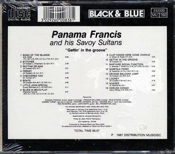 Panama Francis & His Savoy Sultans - Gettin' In The Groove (CD)
