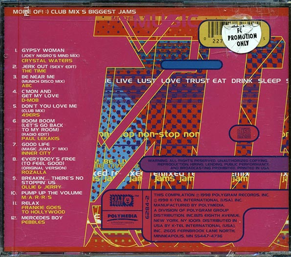 Crystal Waters, The Time, ABC, D Mob, Etc. - More Of Club Mix's Biggest Jams (CD)