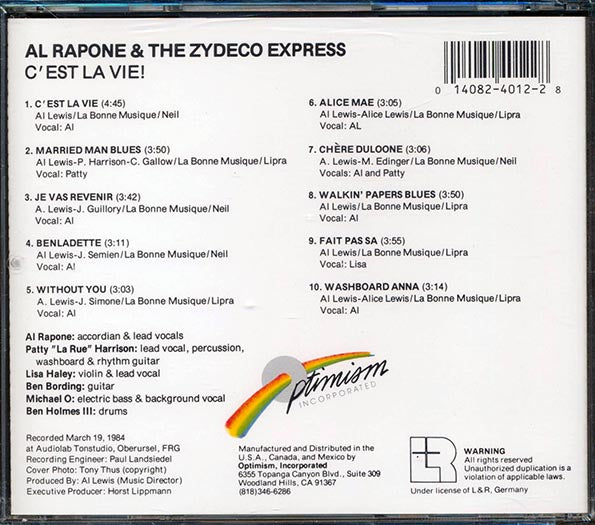 Al Rapone & The Zydeco Express - C'est La Vie! (CD)