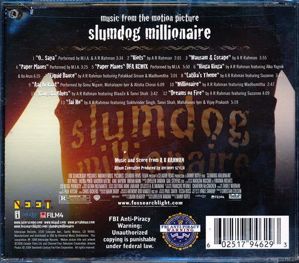 AR Rahman - Slumdog Millionaire: Music From The Motion Picture (CD)