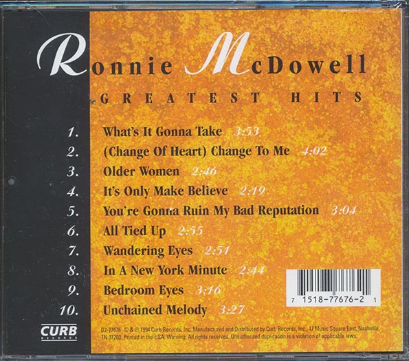 Ronnie McDowell  - Greatest Hits (CD)