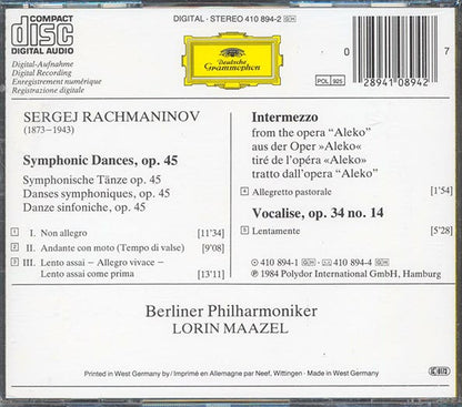 Rachmaninov, Berliner Philharmoniker, Lorin Maazel, Etc. - Symphonic Dances (CD)