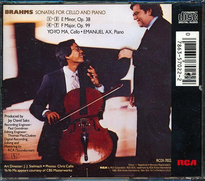 Brahms, Yo Yo Ma, Emanuel Ax, Etc. - Brahms Cello Sonatas (CD)