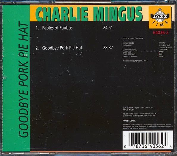 Charles Mingus - Goodbye Pork Pie Hat (CD)