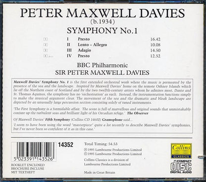 Maxwell Davies, BBC Philharmonic, Sir Peter Maxwell Davies - Symphony Number 1 (CD)