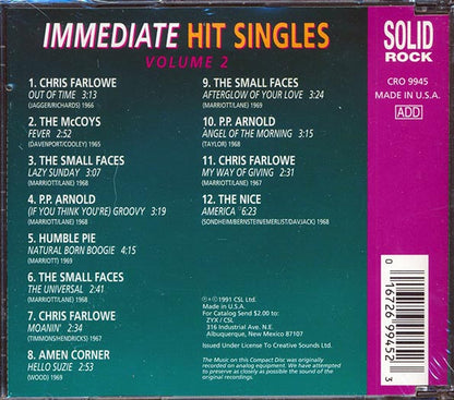 Chris Farlowe, The McCoys, The Small Faces, Etc. - Immediate Hit Singles Volume 2 (CD)