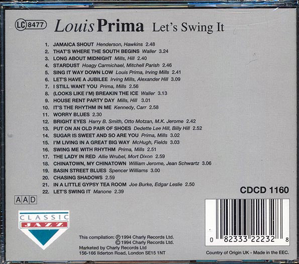 Louis Prima - Let's Swing It (CD)