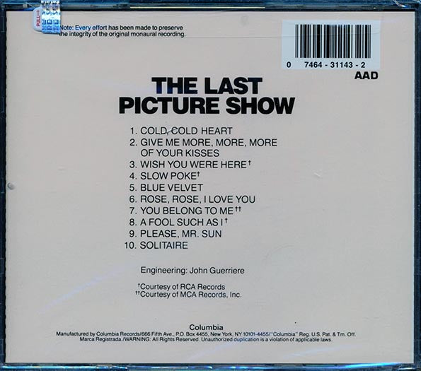 Tony Bennett, Lefty Frizzell, Jo Stafford, Etc. - The Last Picture Show: Original Soundtrack Recording (CD)