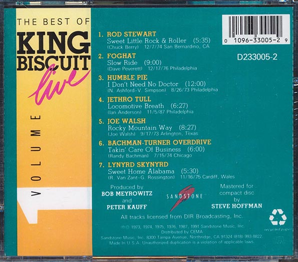 Rod Stewart, Foghat, Humble Pie, Etc. - The Best Of King Biscuit Live: Volume 1 (CD)