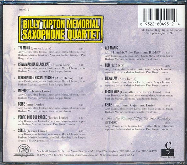 Billy Tipton Memorial Saxophone Quartet  - Box (CD)