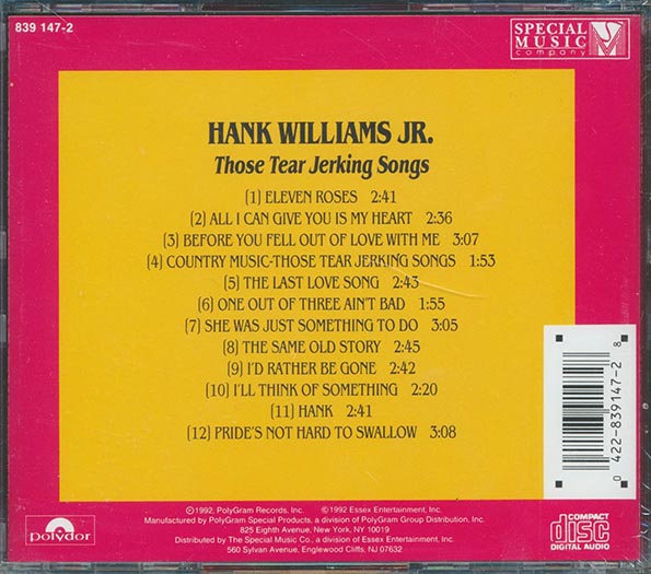 Hank Williams Jr. - Those Tear Jerking Songs (CD)