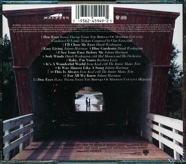 Michael Lang, Dinah Washington, Johnny Hartman, Etc. - The Bridges Of Madison County: Music From The Motion Picture (CD)