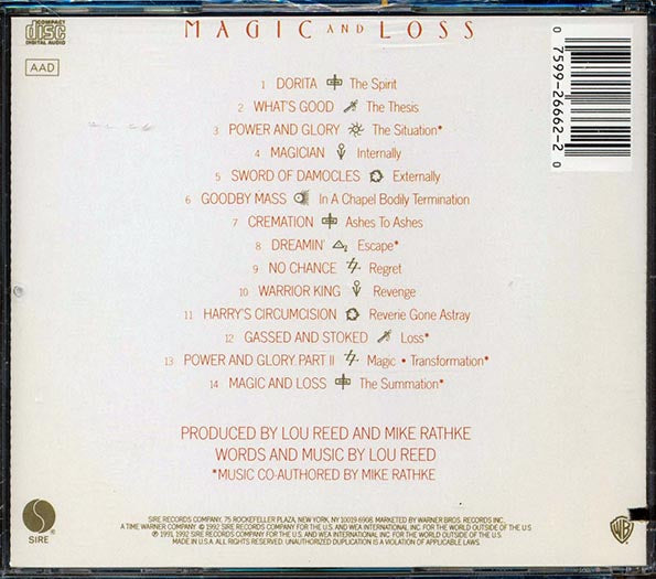 Lou Reed  - Magic And Loss (CD)
