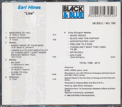 Earl Hines  - Live (CD)