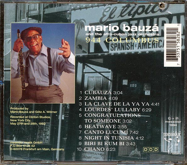 Mario Bauza & His Afro-Cuban Jazz Orchestra - 944 Columbus (CD)