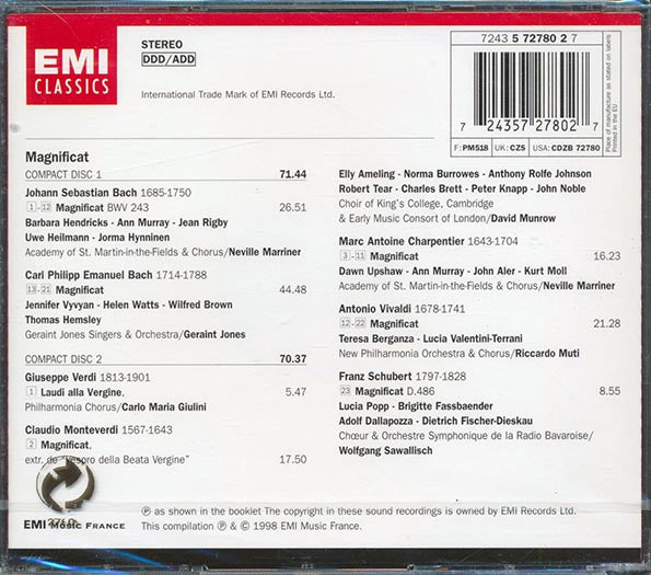 Marc Antoine, Antonio Vivaldi, Johann Sebastian Bach, Etc. - Magnificat (CD)