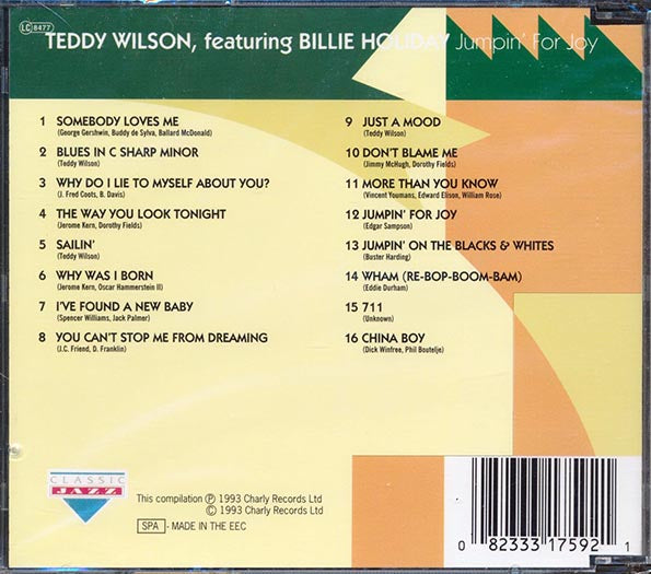 Teddy Wilson, Billie Holiday - Jumpin For Joy (CD)