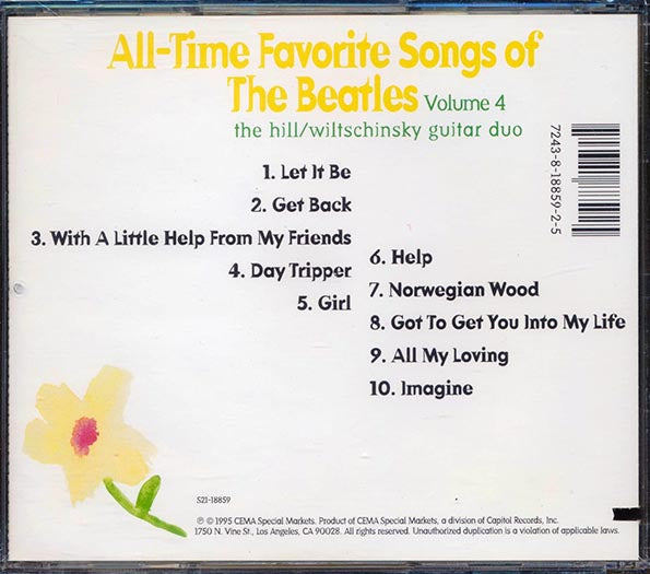 The Hill Wiltschinsky Guitar Duo  - All Time Favorite Songs Of The Beatles Volume Four (CD)