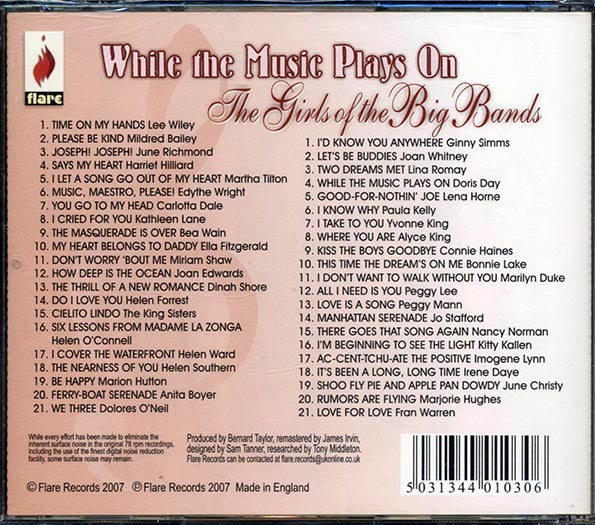 Mildred Bailey, Lee Wiley, Ginny Simms, Etc. - While The Music Plays On: The Girls Of The Big Bands (42 tracks) (CD)