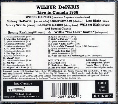 Wilbur DeParis - Live In Canada 1956 (CD)