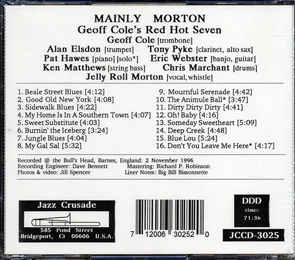 Geoff Cole's Red Hot Seven - Mainly Morton (CD)