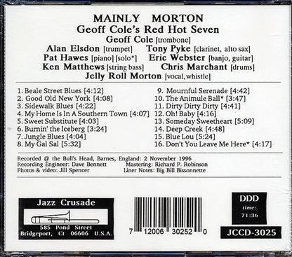 Geoff Cole's Red Hot Seven - Mainly Morton (CD)