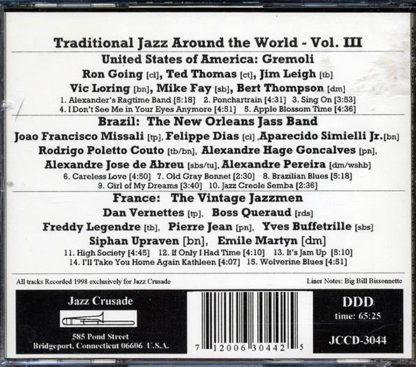 Gremoli, The New Orleans Jass Band, The Vintage Jazzmen - Traditional Jazz Around The World Volume 3 (CD)
