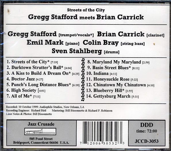 Gregg Stafford, Brian Carrick - Streets Of The City (CD)