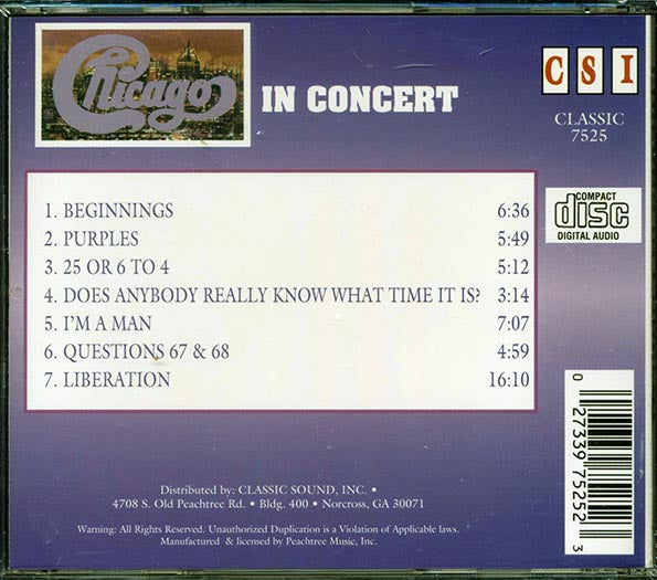 Chicago - In Concert (CD)