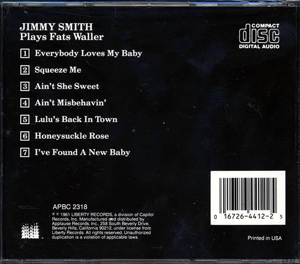 Jimmy Smith - Plays Fats Waller (CD)