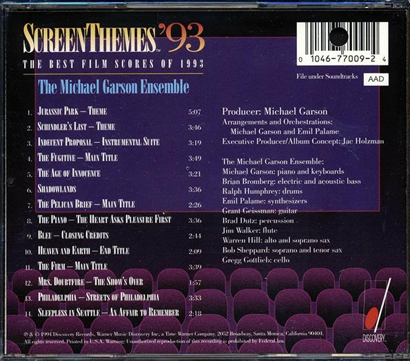 Michael Garson - Screen Themes '93: The Best Film Scores Of 1993 (CD)
